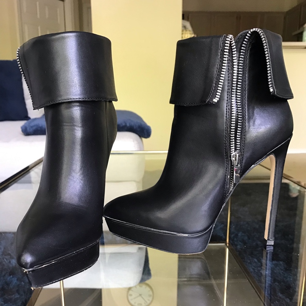 JustFab pointed-toe heeled booties